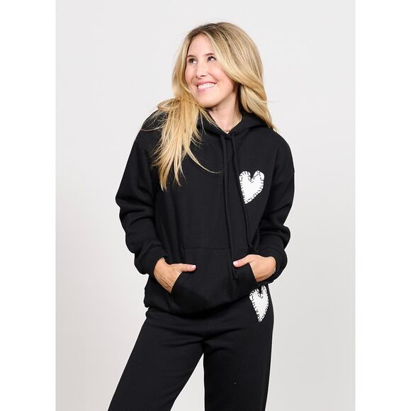 Aqua x Kerri Rosenthal Tops - Aqua x Kerri Rosenthal Heart Hoodie Sweatshirt